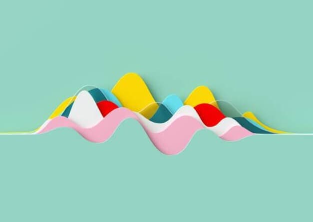 Abstract illustration of colorful waves, representing data and trends.